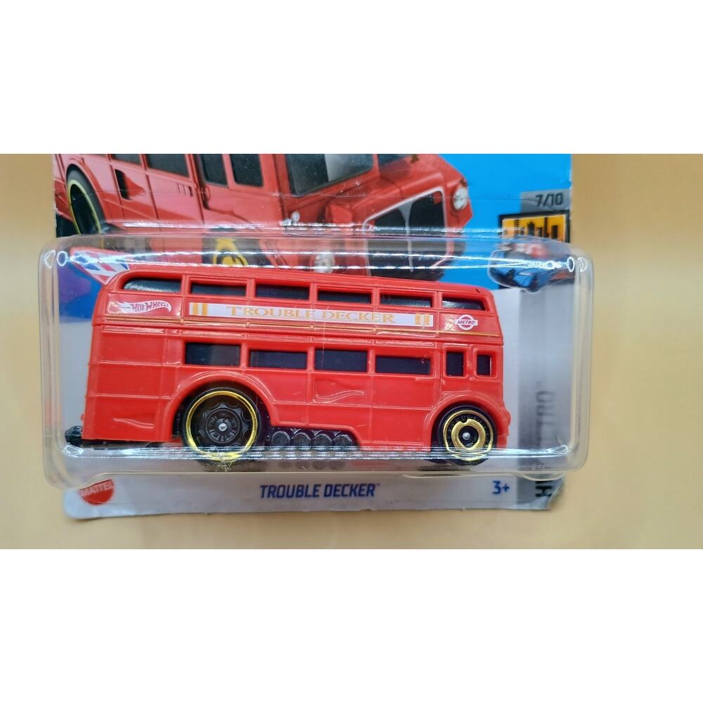 Hot Wheels Trouble Decker London Bus Red UK HW Metro 7/10 202 2023 - Picture 2 of 6